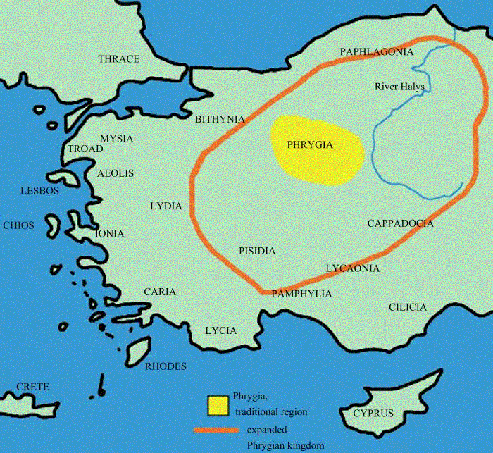 Turkey ancient region map phrygia Copia