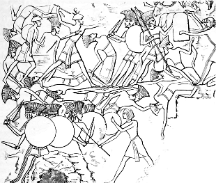 Popolo dei Peleset (popoli del mare.. Filistei ?) attaccano l'Egitto - circa 1177 a.c.